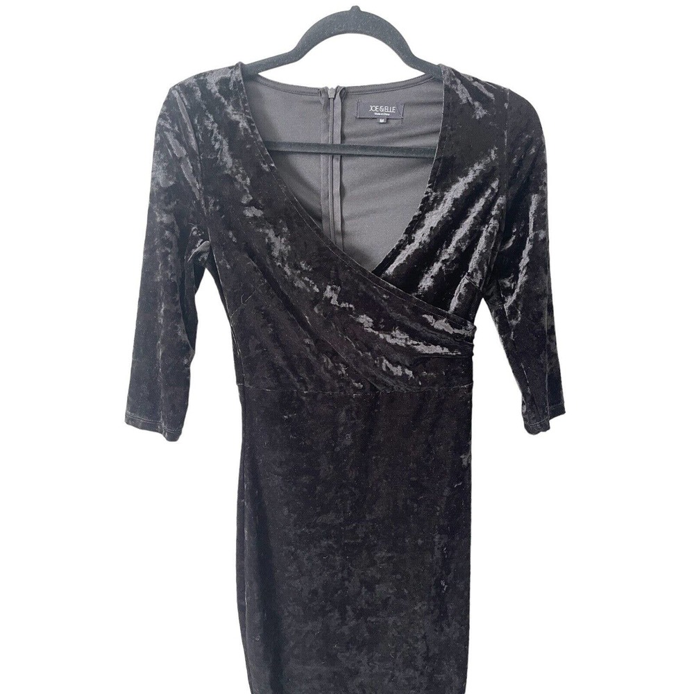 Joe and Elle Womens Dress Sz Medium Black Velvet Cocktail - Picture 3 of 4